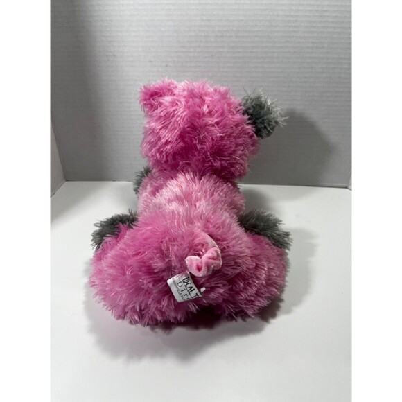 IDEAL TOYS Pink and Gray Fluffy Plush PIG 10” Stuffed Animal SOFT - Picture 5 of 8